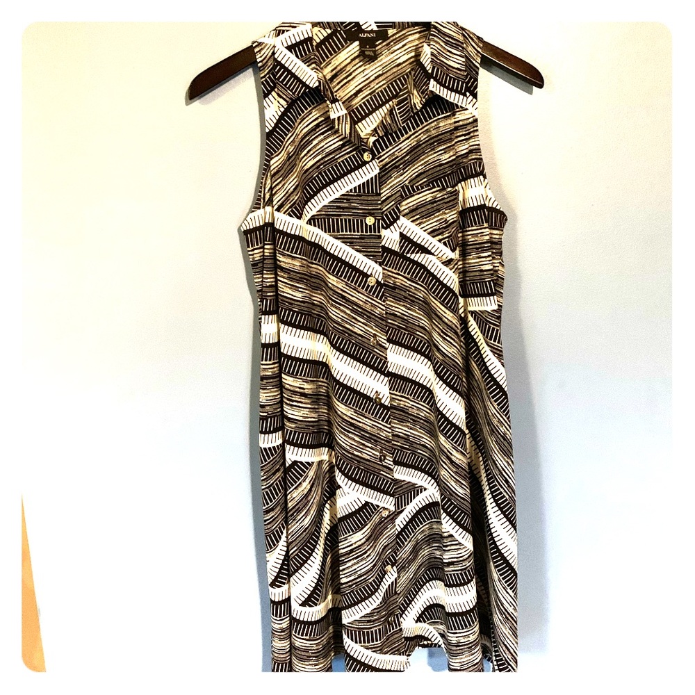 Alfa Button down sleeveless shirt dress